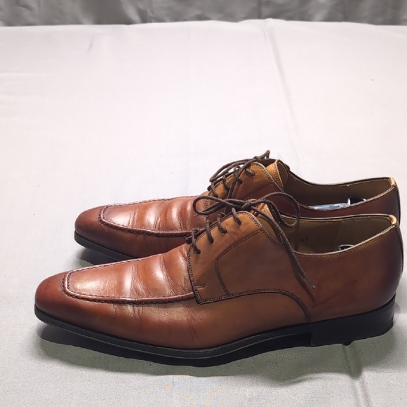 Magnanni Mens Brown Leather Oxfords Sleek Silhouette Square‎ Toe Size 8.5 M main image 8